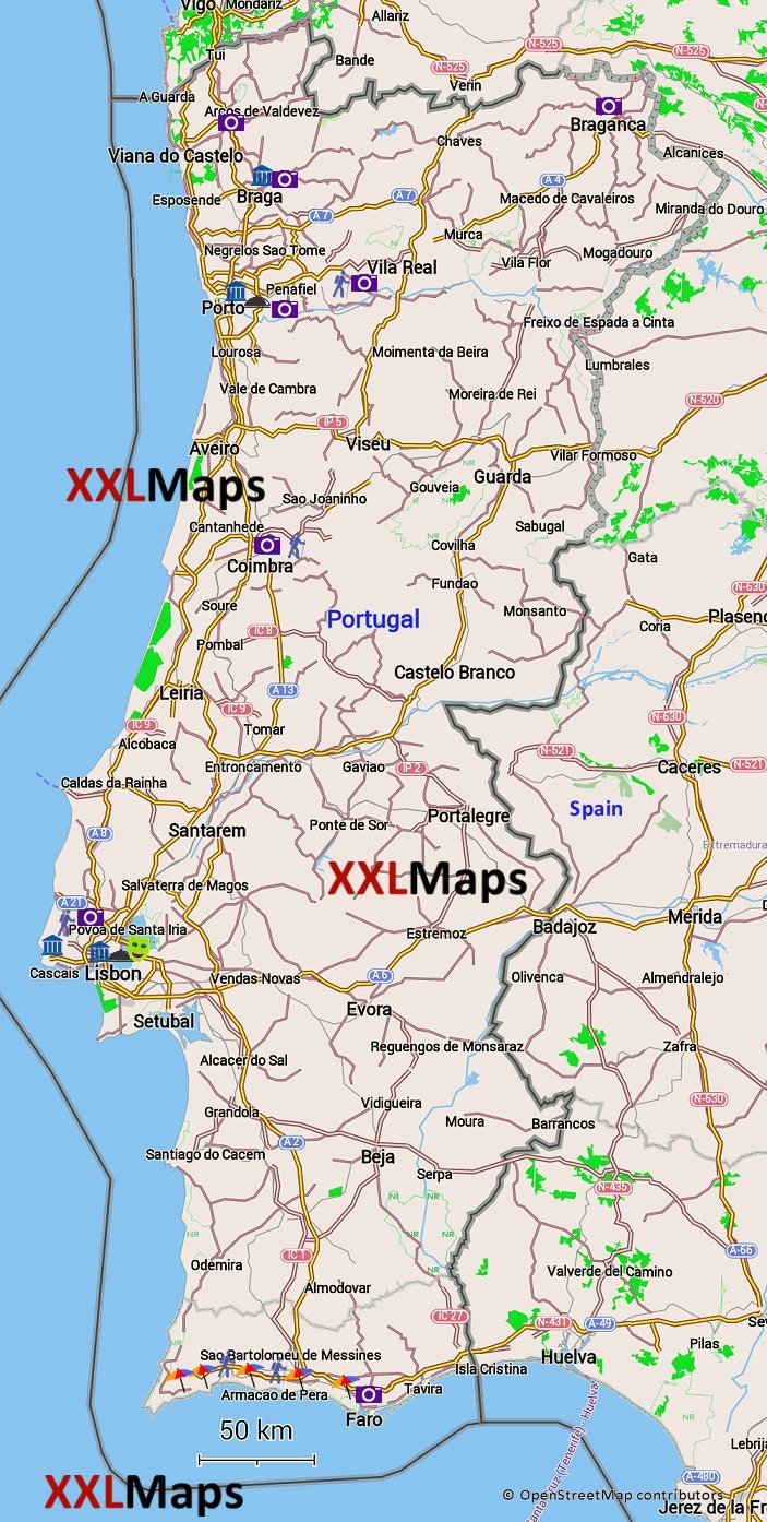 Mapa Turístico De Portugal Download Gratuito Para Smartphones Tablets E Sites 1653